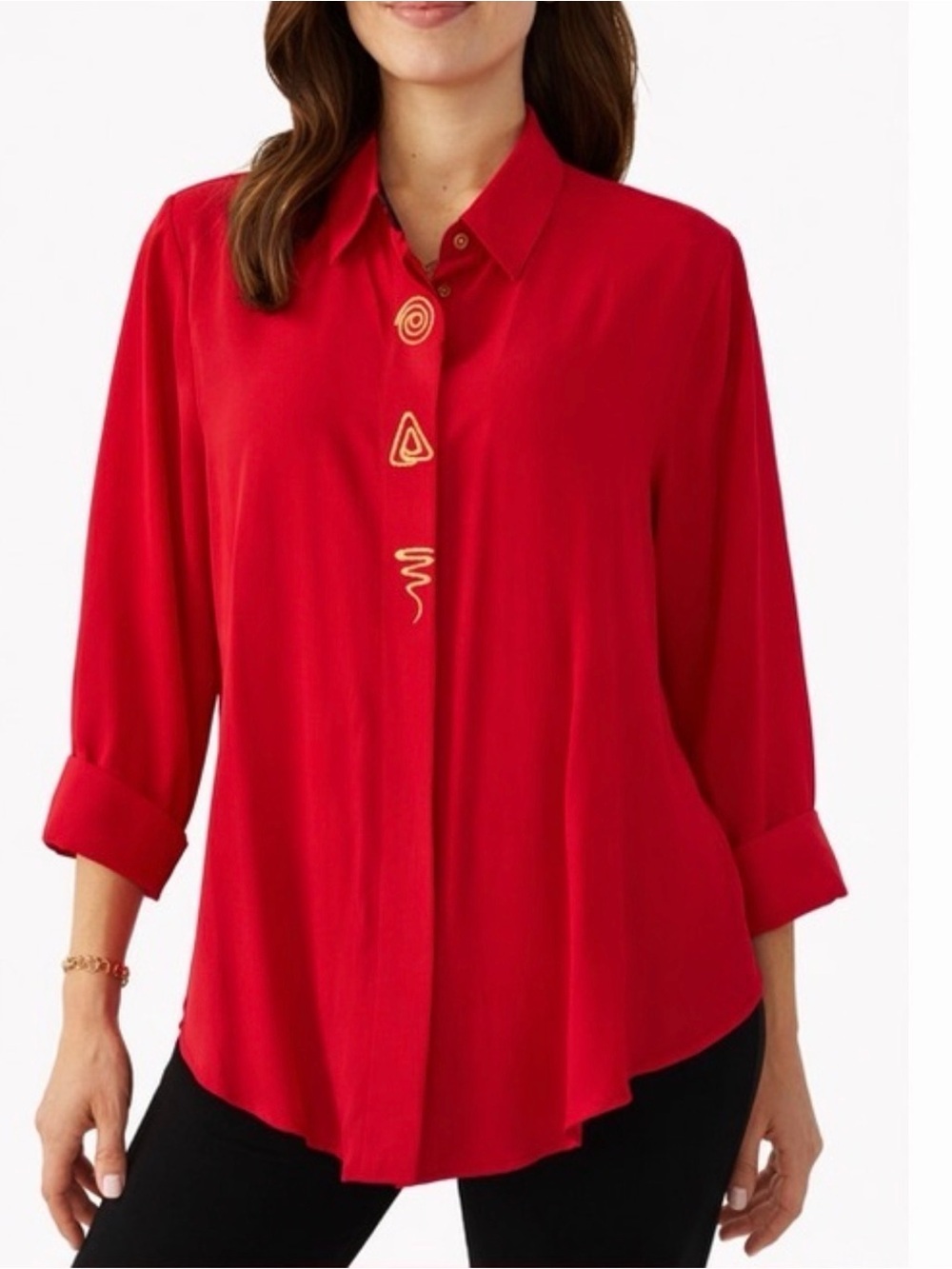 NWT R&M Richards by Karen Wong Red Vintage Old Stock Blouse Size 14